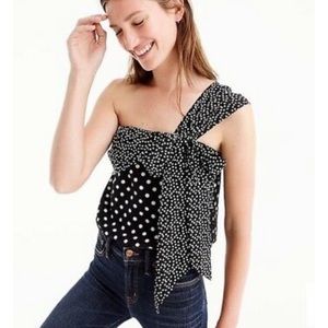 J.Crew 100% silk one shoulder blouse